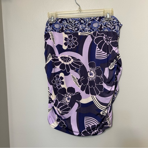 Free People She's Something Else Print Mini Tulip Skirt Plum Large Purple EUC - Picture 6 of 8